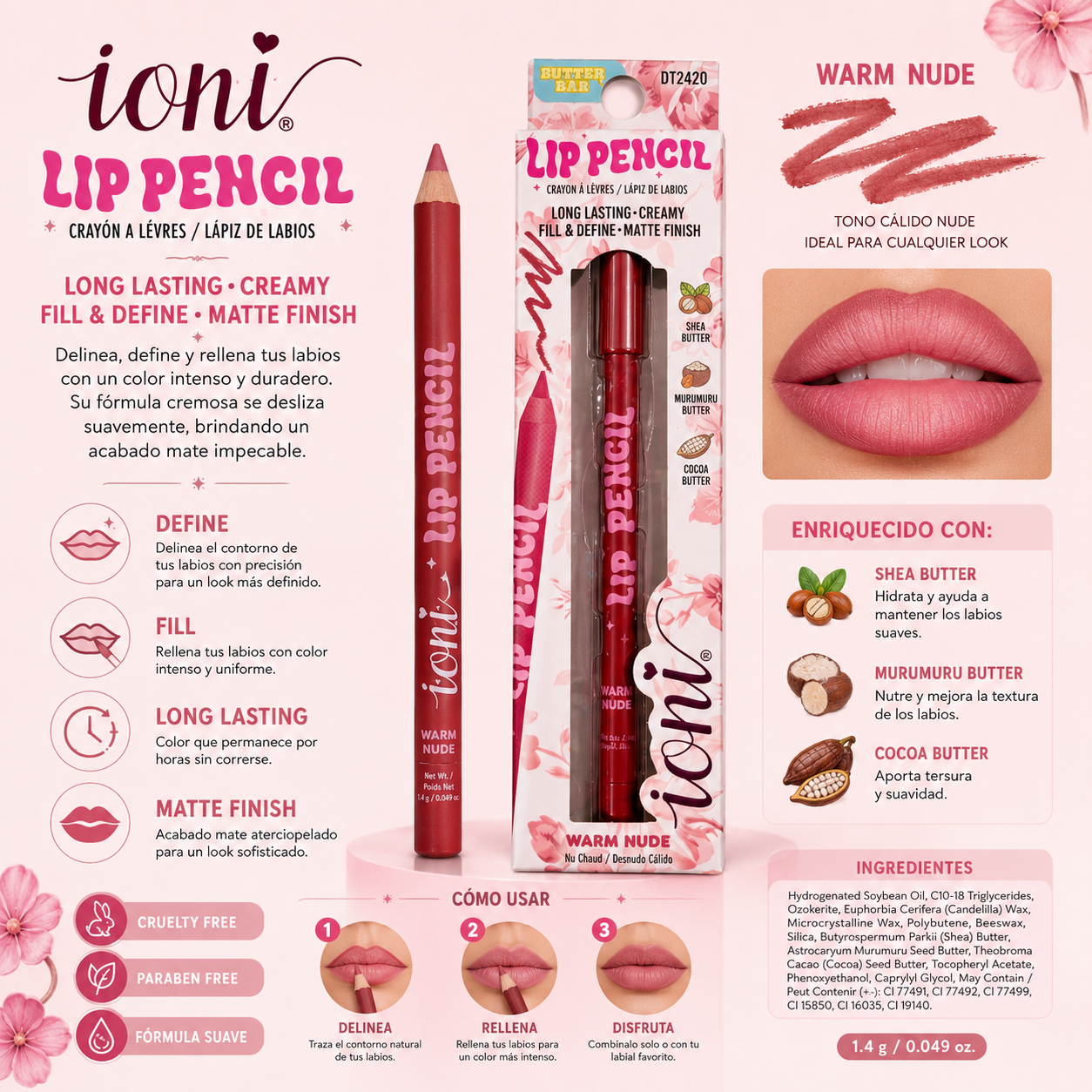 Ioni Lip Pencil – Warm Nude