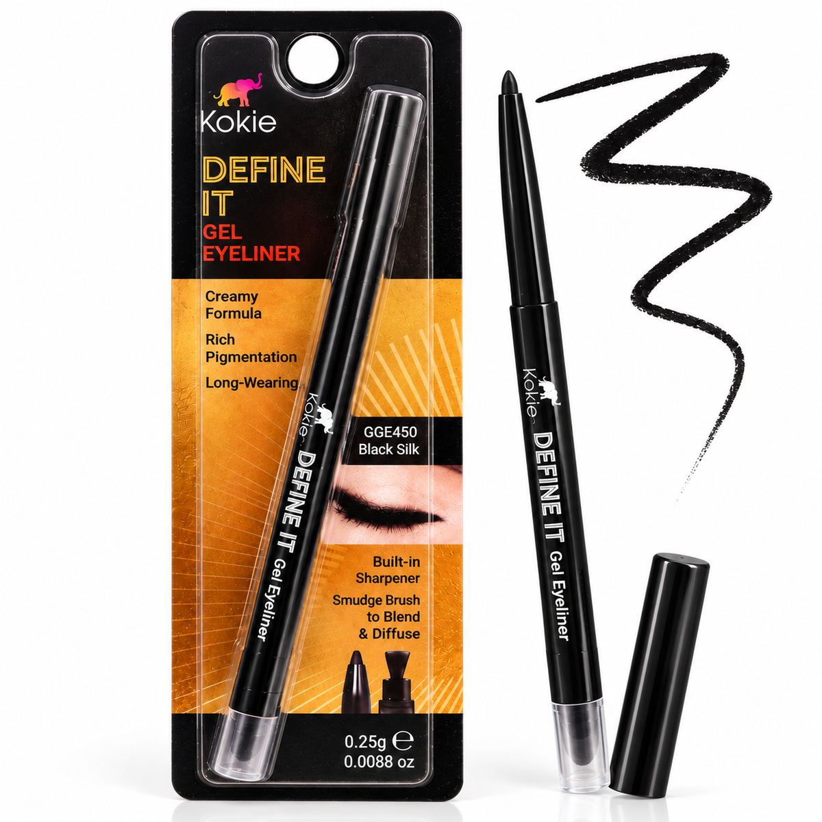 KOKIE, Lapiz de Ojos en Gel (Negro)