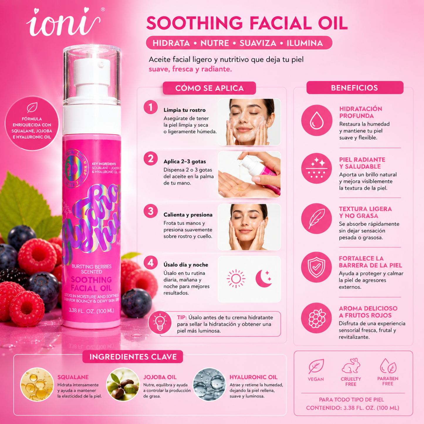HAPPY SKIN Hydra Hui – Soothing Facial Oil (Bursting Berries)
