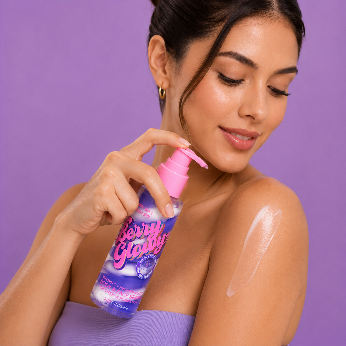 HAPPY SKIN Berry Glowy Body & Face Serum – Vitamina C + Ácido Hialurónico