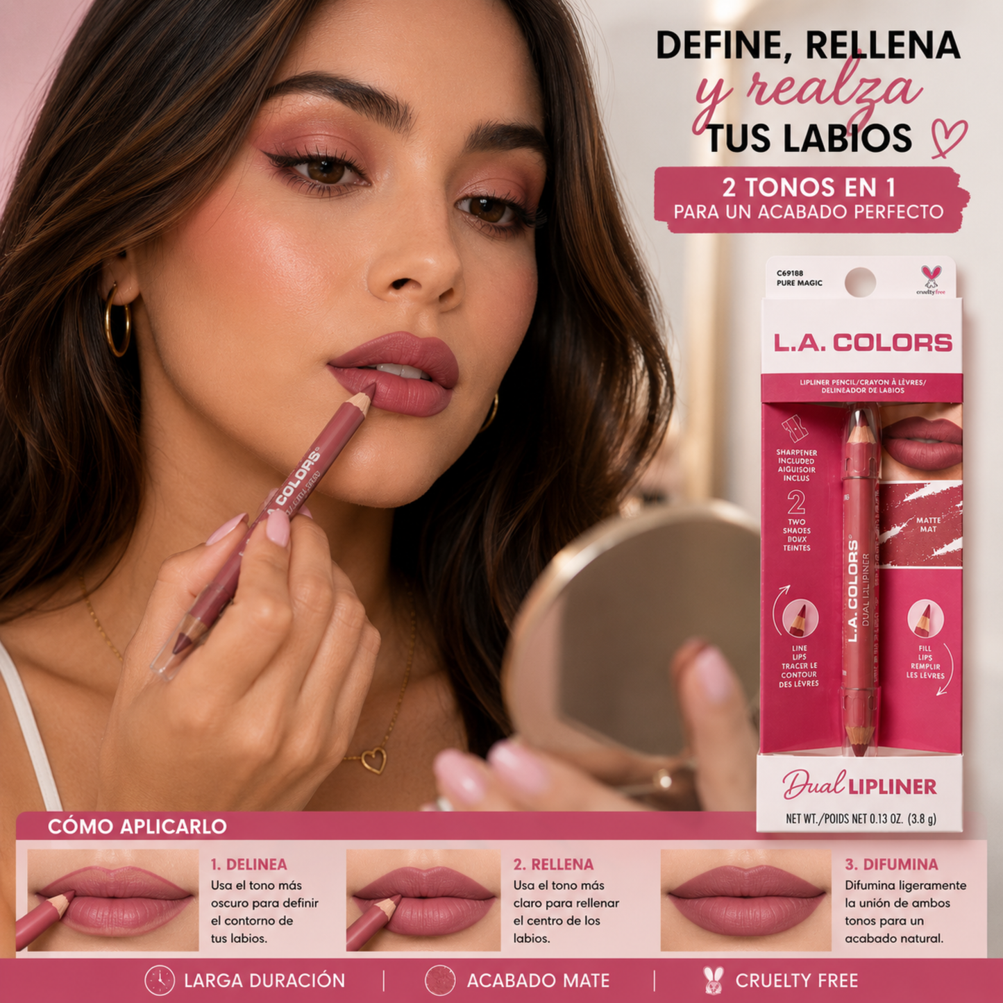 L.A. COLORS Dual Lipliner – Tono Pure Magic