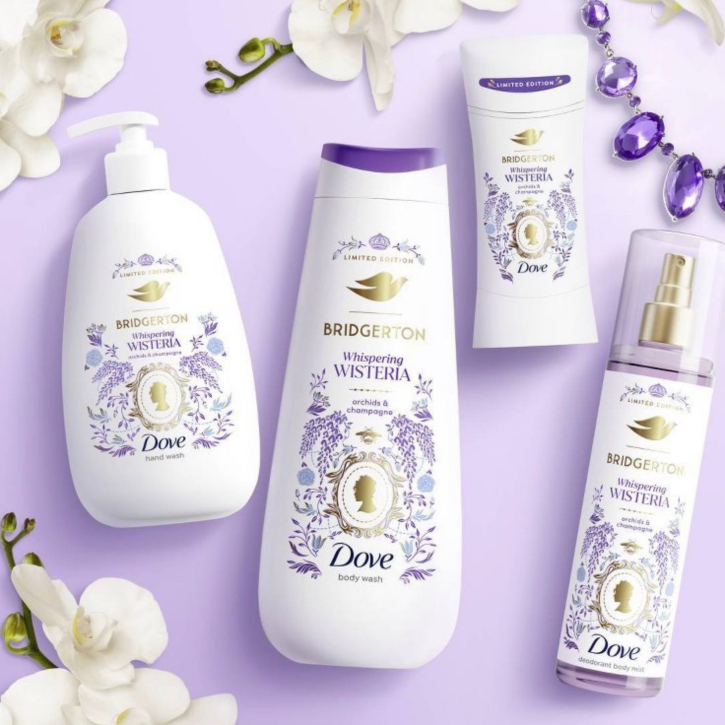 Dove Beauty Limited Edition Bridgerton Antiperspirant & Deodorant Stick - Whispering Wisteria - Orchids & Champagne Scent - 2.6oz