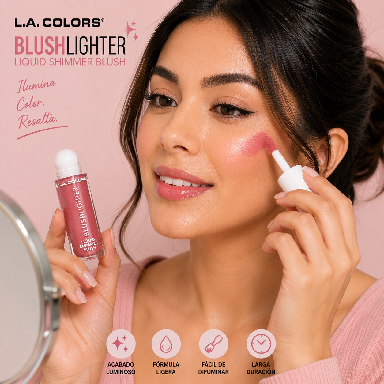 L.A. COLORS Blushlighter – Liquid Shimmer Blush (Charming)