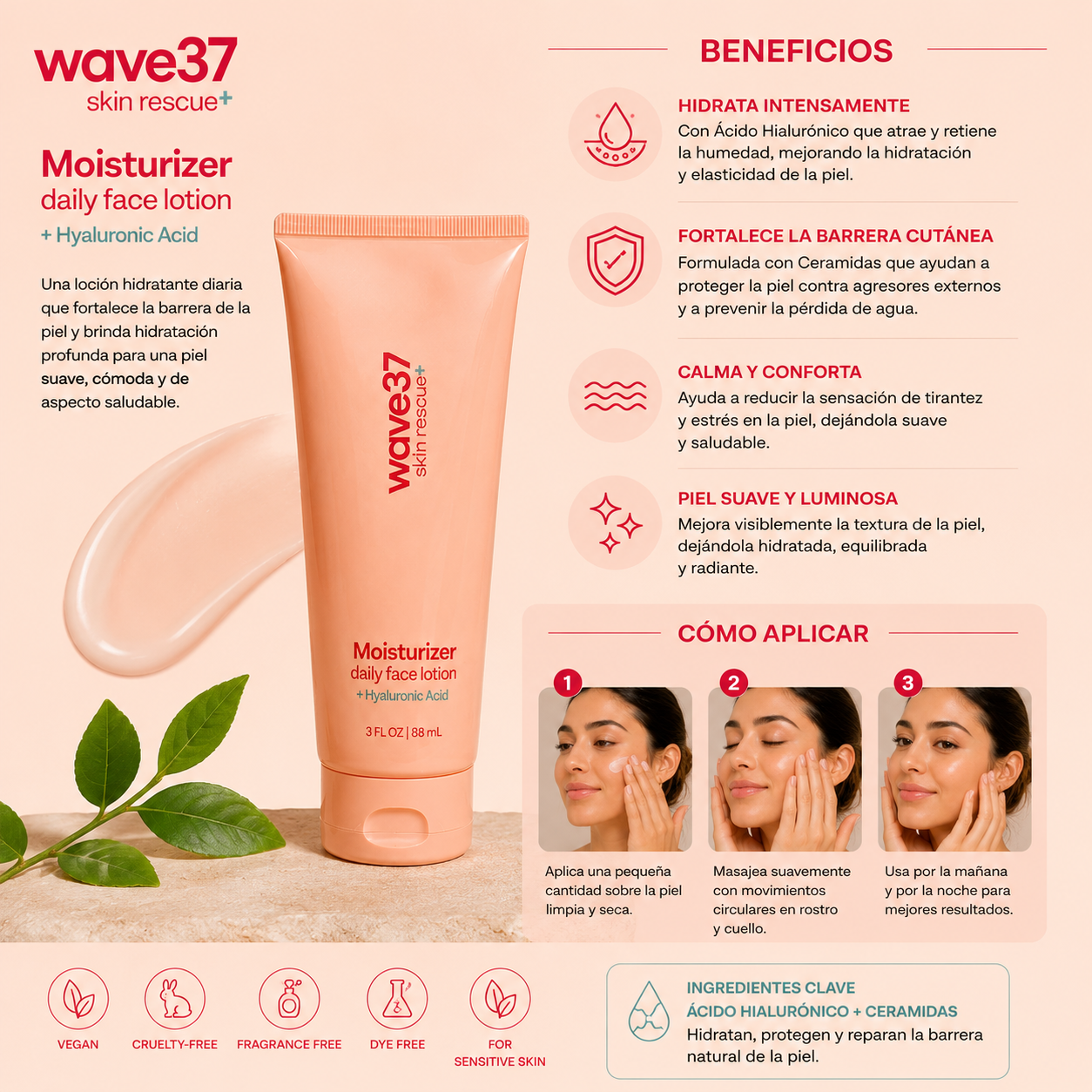 Wave37 Skin Rescue+ Moisturizer Daily Face Lotion