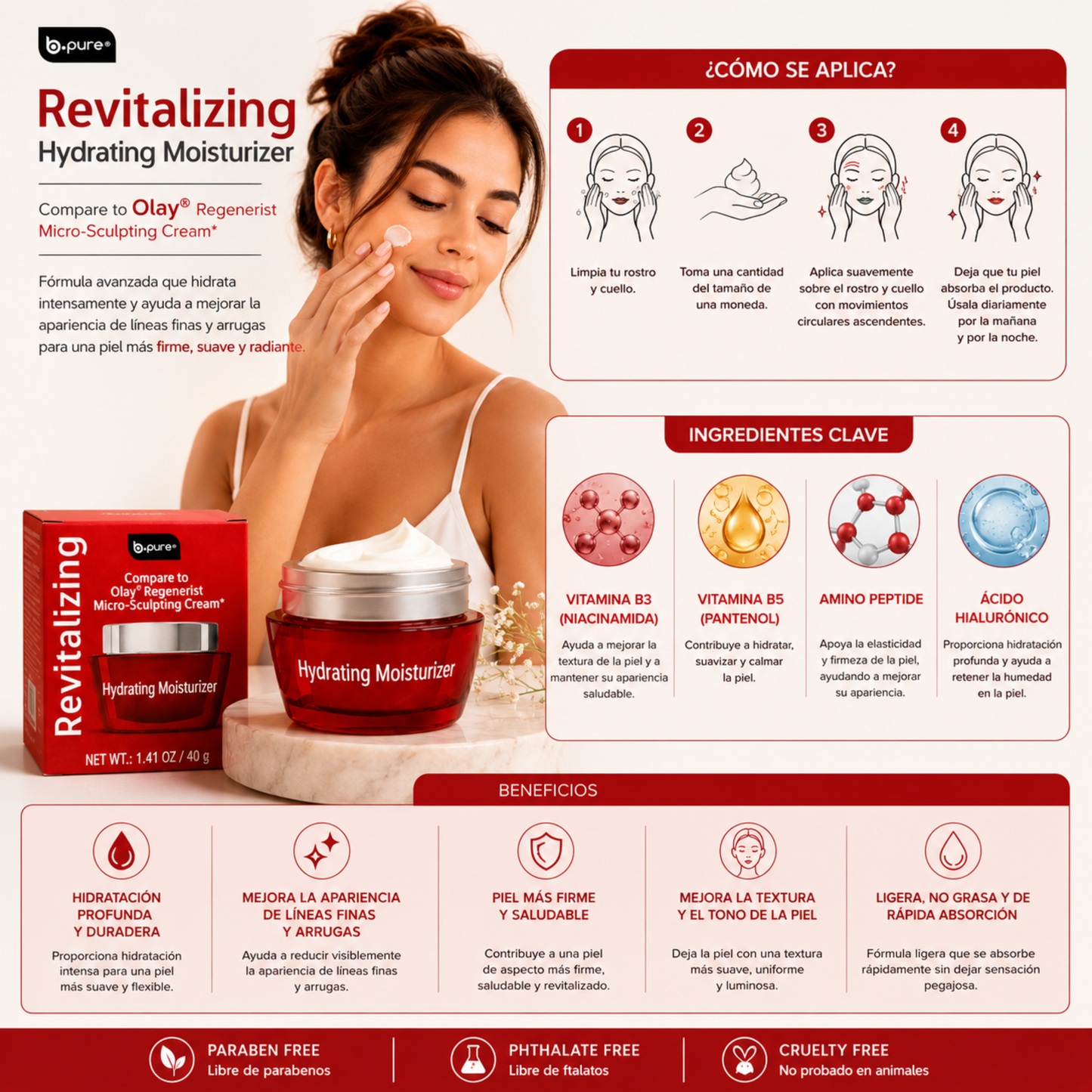 b.pure Revitalizing Hydrating Moisturizer – Crema Hidratante Facial
