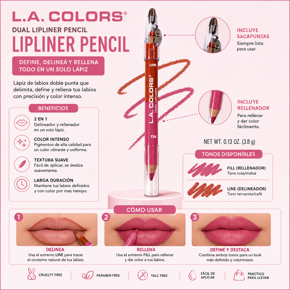 L.A. Colors, Lapiz Dual - (Cuteness)