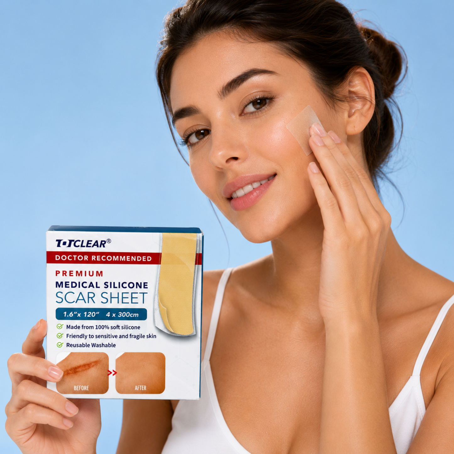TOTCLEAR® Premium Medical Silicone Scar Sheet – Lámina de Silicona para Cicatrices