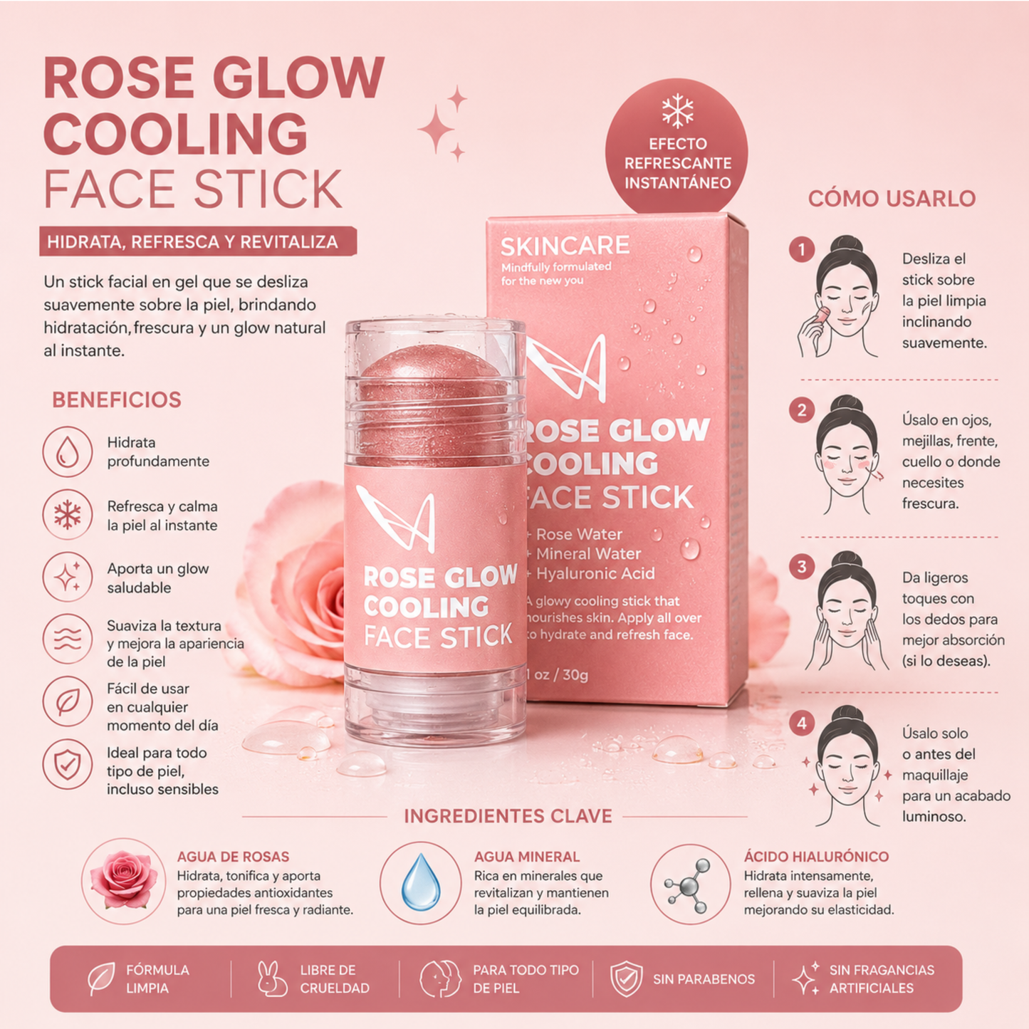 Rose Glow Cooling Face Stick