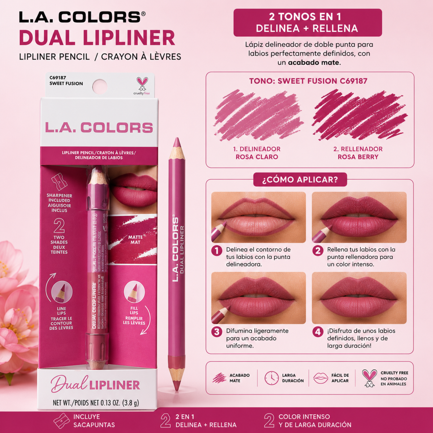 L.A. COLORS Dual Lipliner – Tono Sweet Fusion