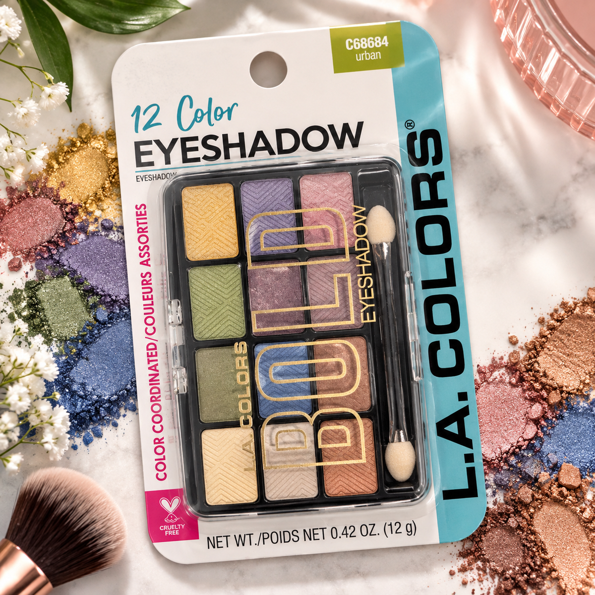 L.A. COLORS, 12 Paleta de Sombras (Urban)