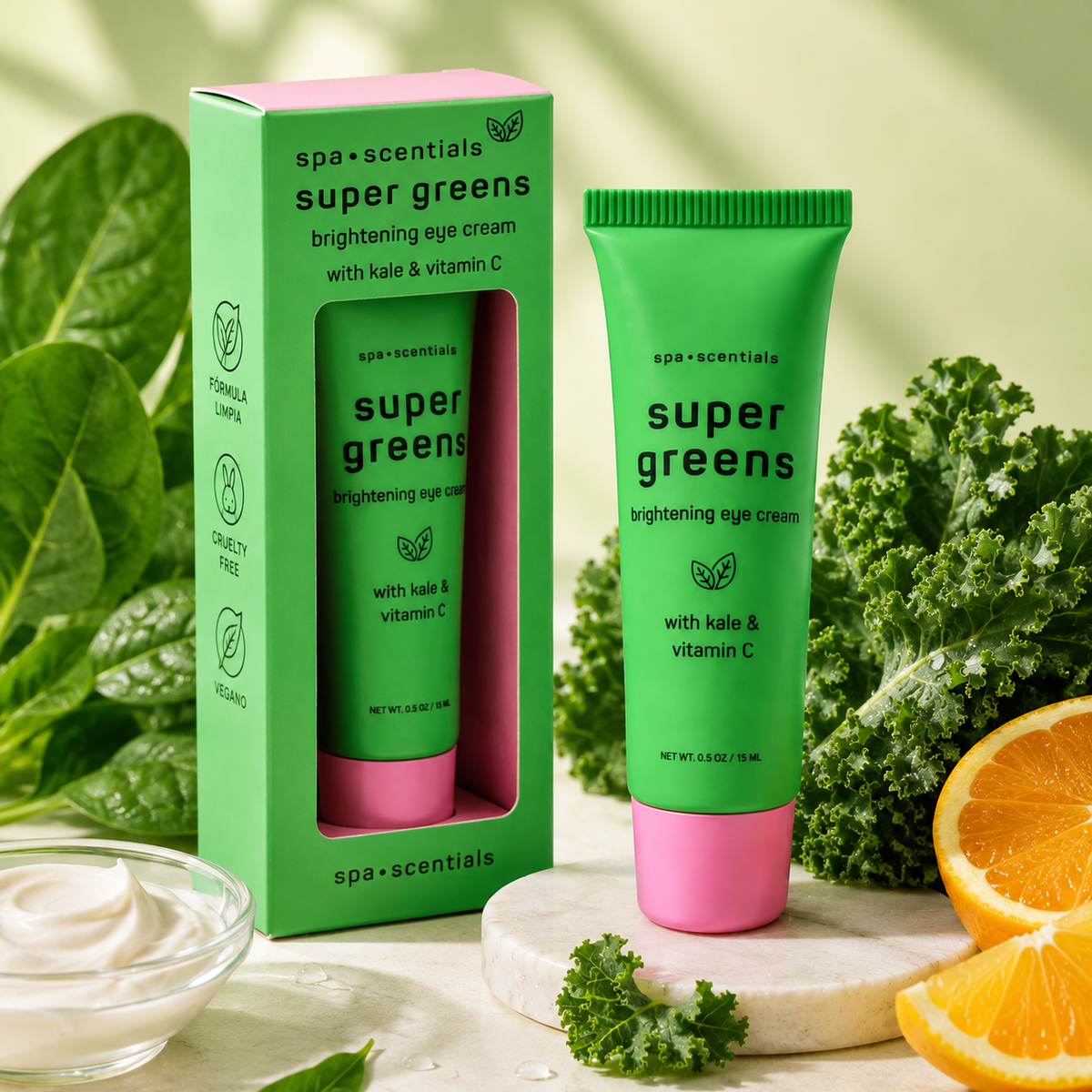 SPA ESSENTIALS, Crema de Ojos, Super Green