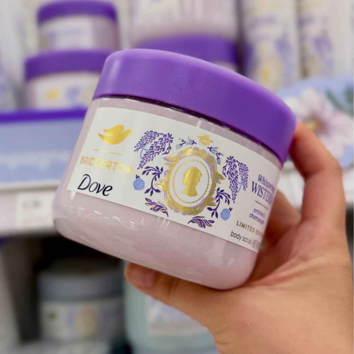 Dove Beauty Limited Edition Bridgerton Body Scrub - Whispering Wisteria - Orchids & Champagne Scent - 15oz