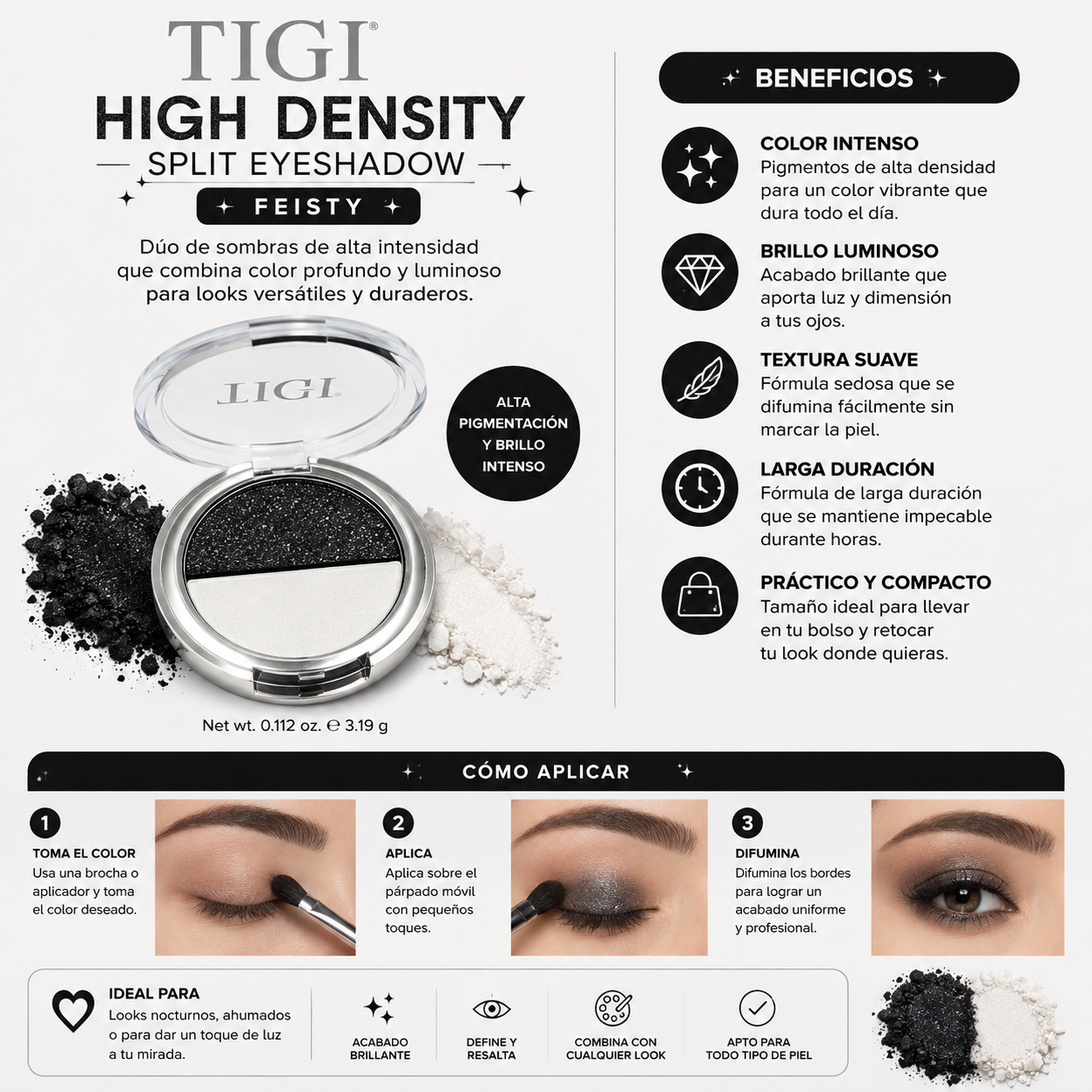 TIGI High Density Split Eyeshadow – Feisty 🖤✨