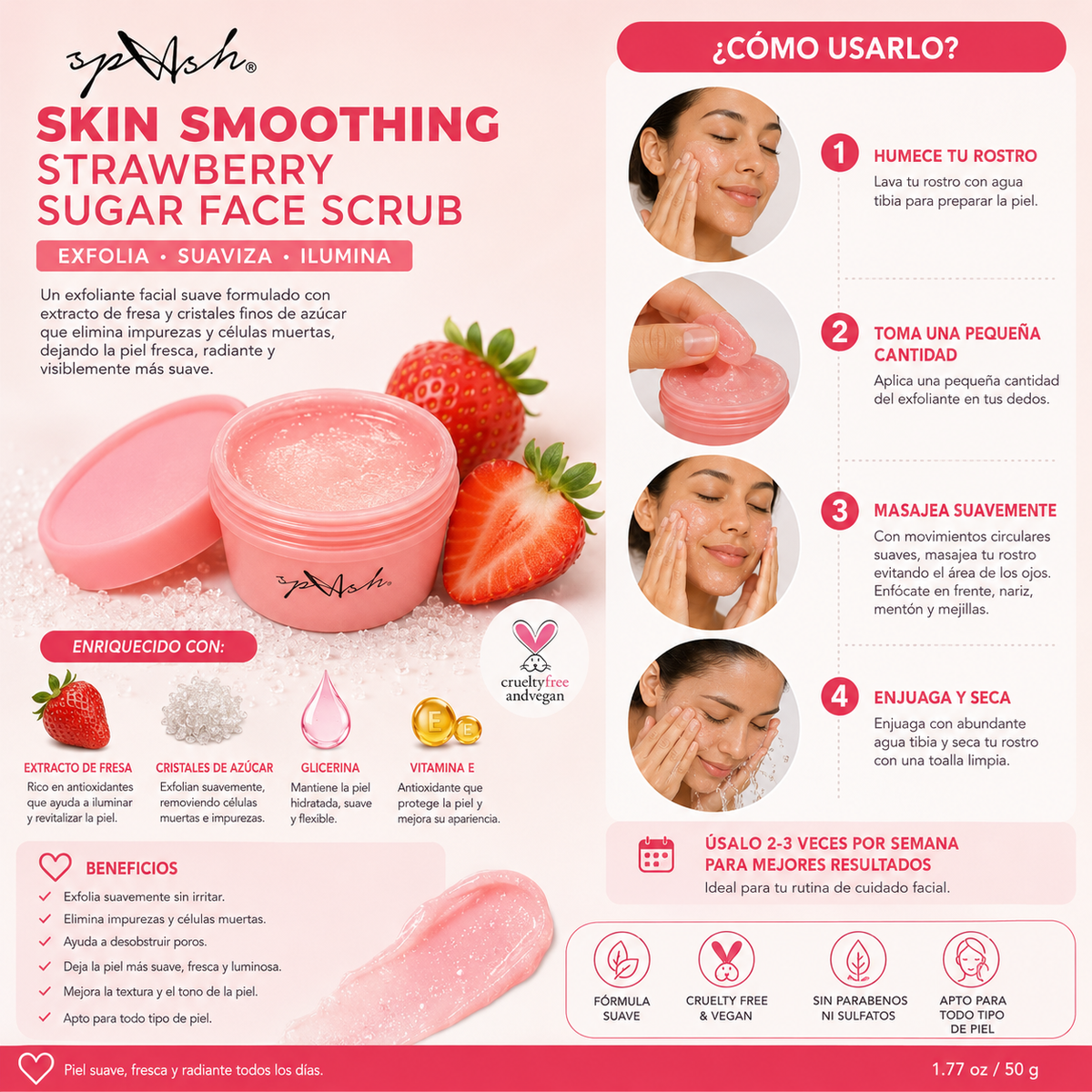 LA SPLASH, Exfoliante Facial (Fresa)