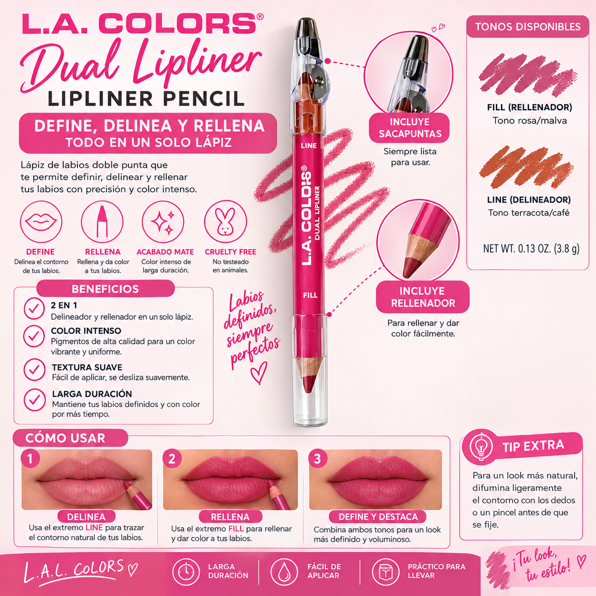 L.A. Colors, Lapiz Dual - (Cuteness)
