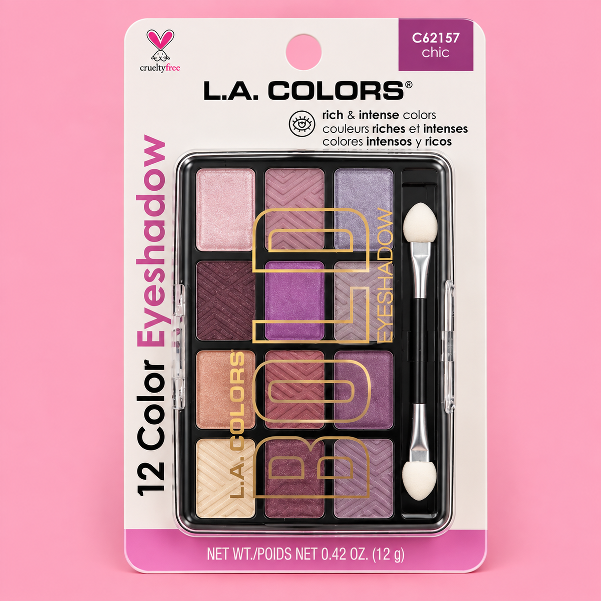 L.A. COLORS, 12 Paleta de Sombras (Chic)
