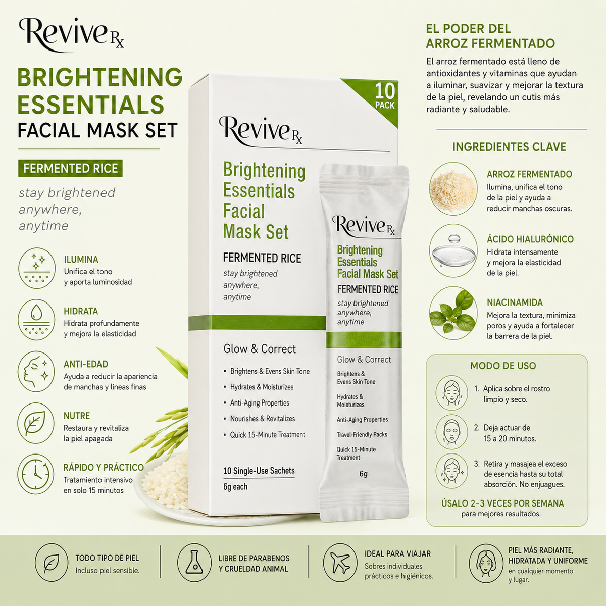 REVIVE Rx, Mascarilla Aclarante (Arroz Fermentado)