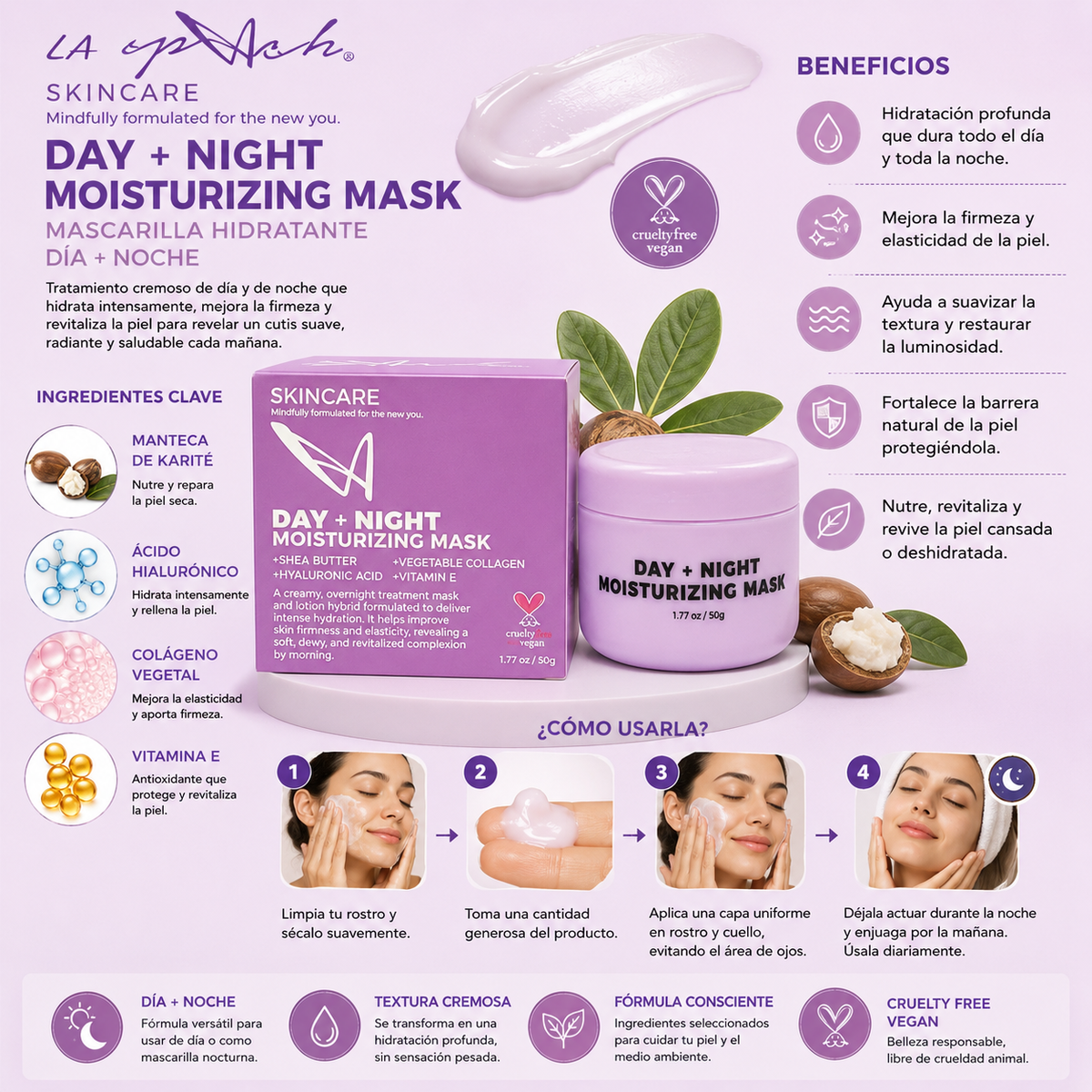 LA SPLASH, Mascarilla Hidratante, Dia y Noche