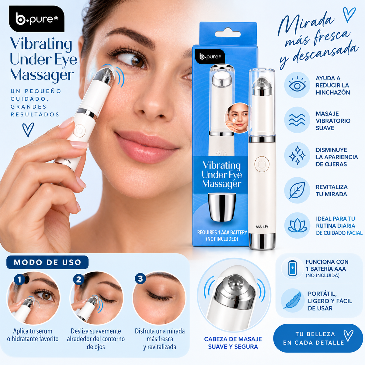 B. PURE, Masajeador para Ojos (White)