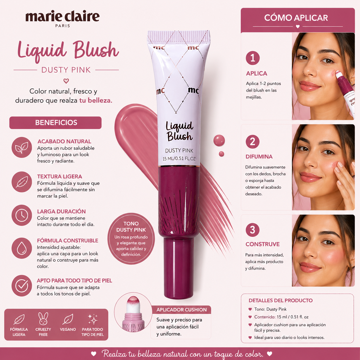 Marie Claire Paris, Liquid Blush (Dusty Pink)