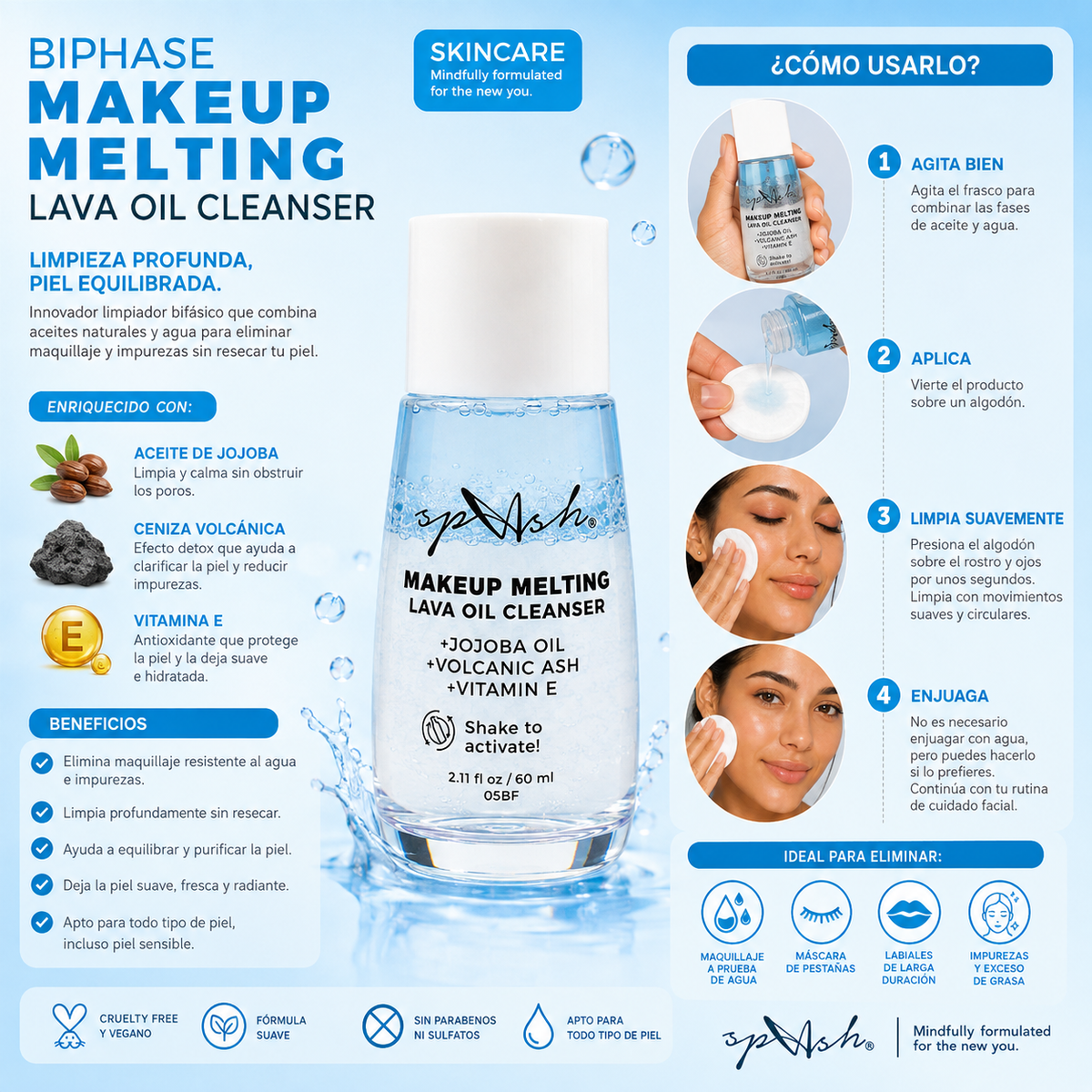 LA SPLASH, Aceite Limpiador Facial (Melting Lava)