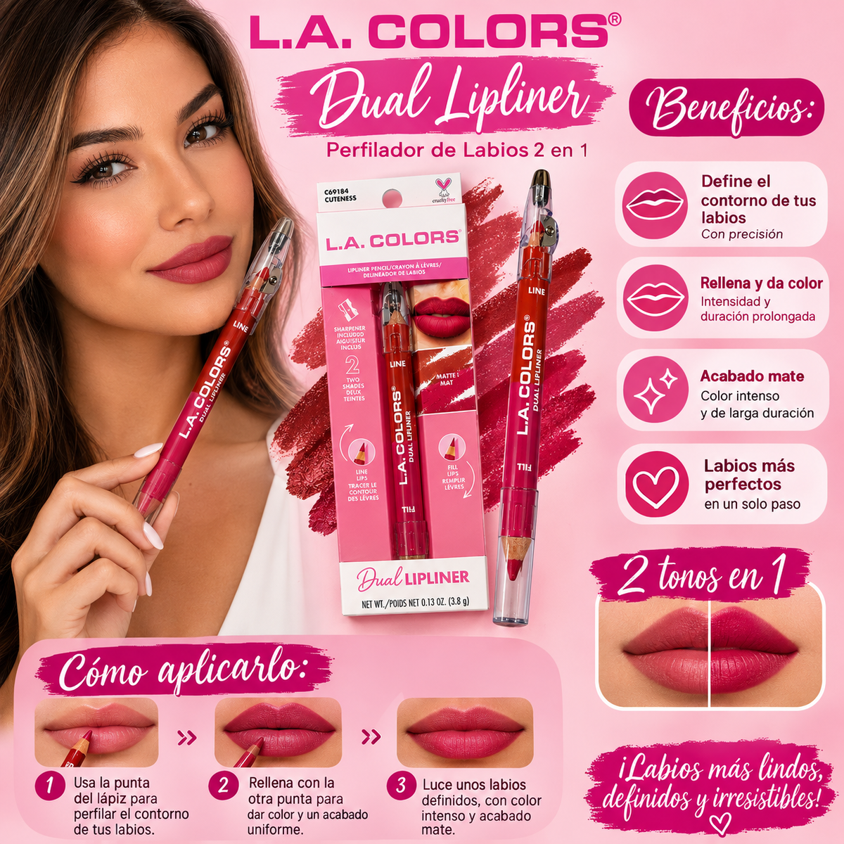 L.A. Colors, Lapiz Dual - (Cuteness)
