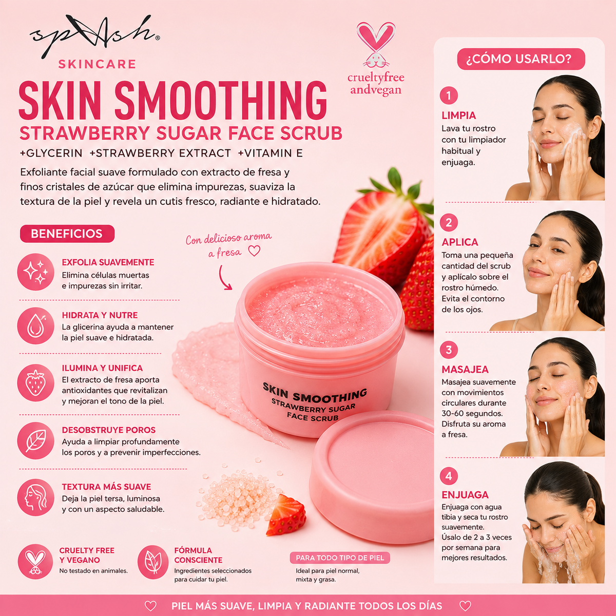 LA SPLASH, Exfoliante Facial (Fresa)