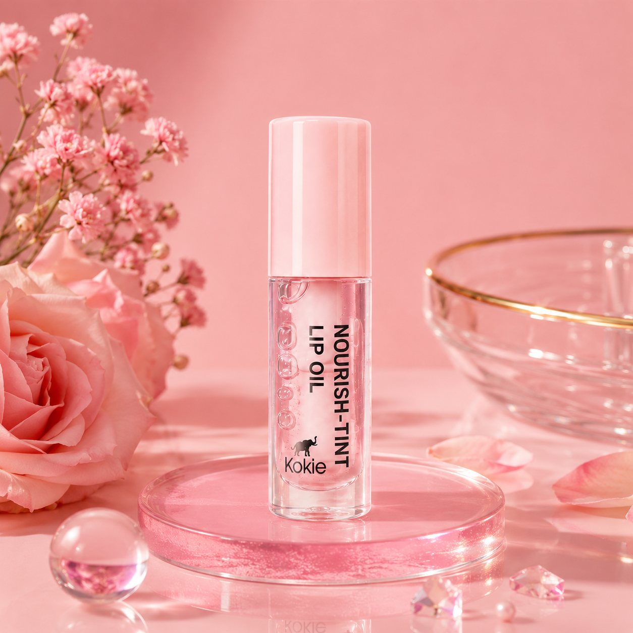 Kokie Nourish-Tint Lip Oil – Pinky Promise