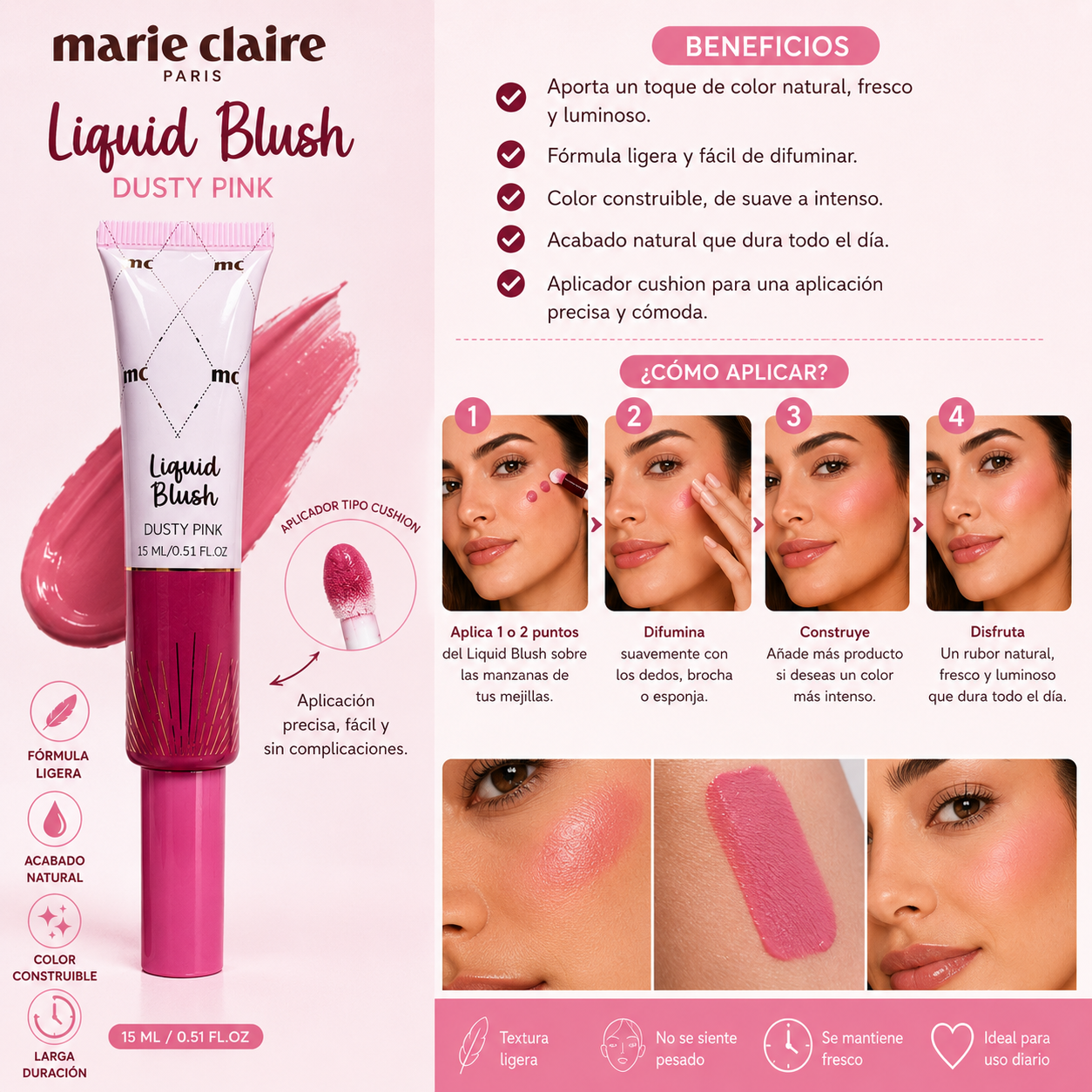Marie Claire Paris, Liquid Blush (Dusty Pink)