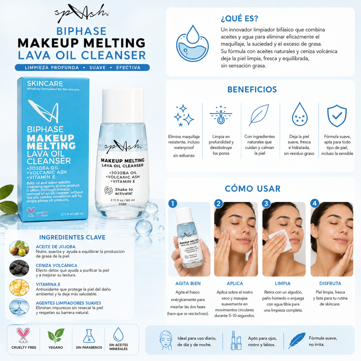 LA SPLASH, Aceite Limpiador Facial (Melting Lava)
