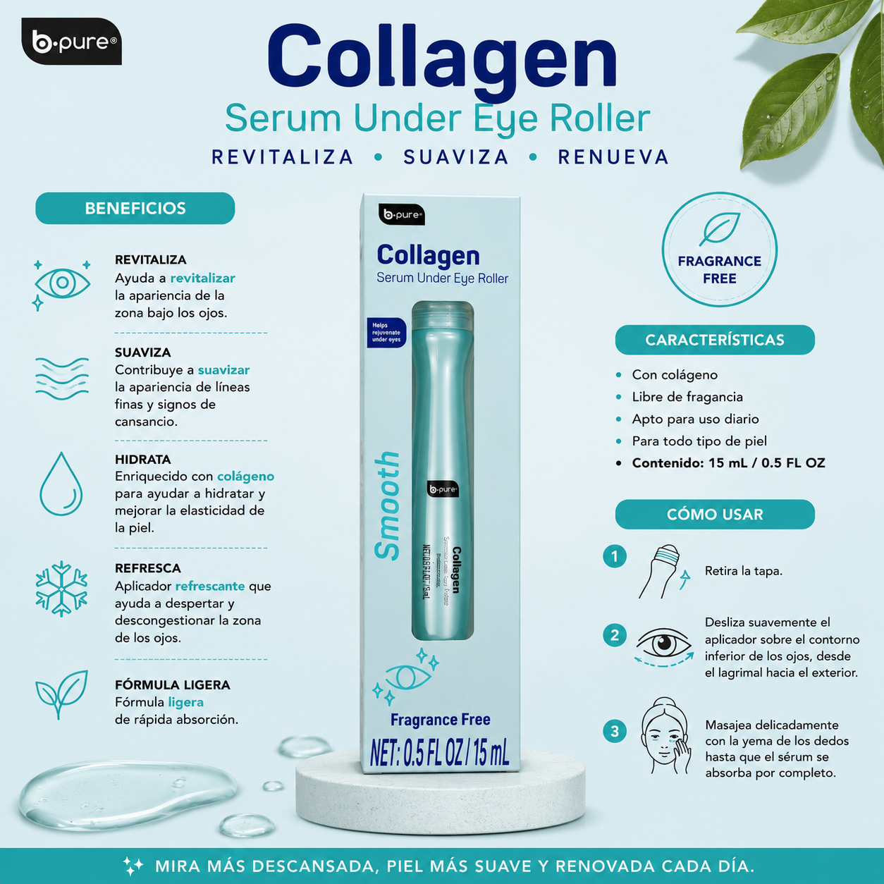 B•pure Collagen Serum Under Eye Roller – Smooth