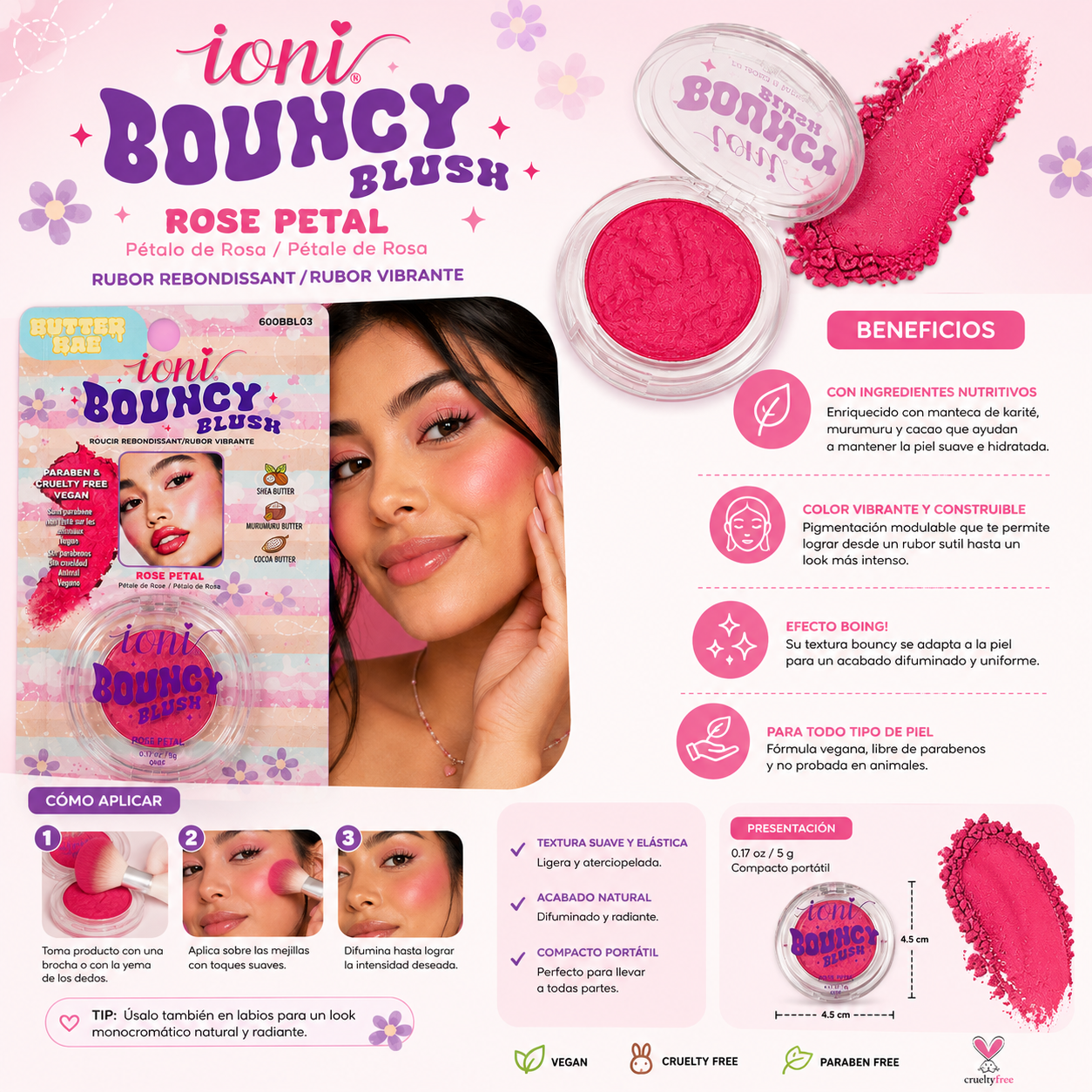 Ioni Butter Rae Bouncy Blush – Rose Petal