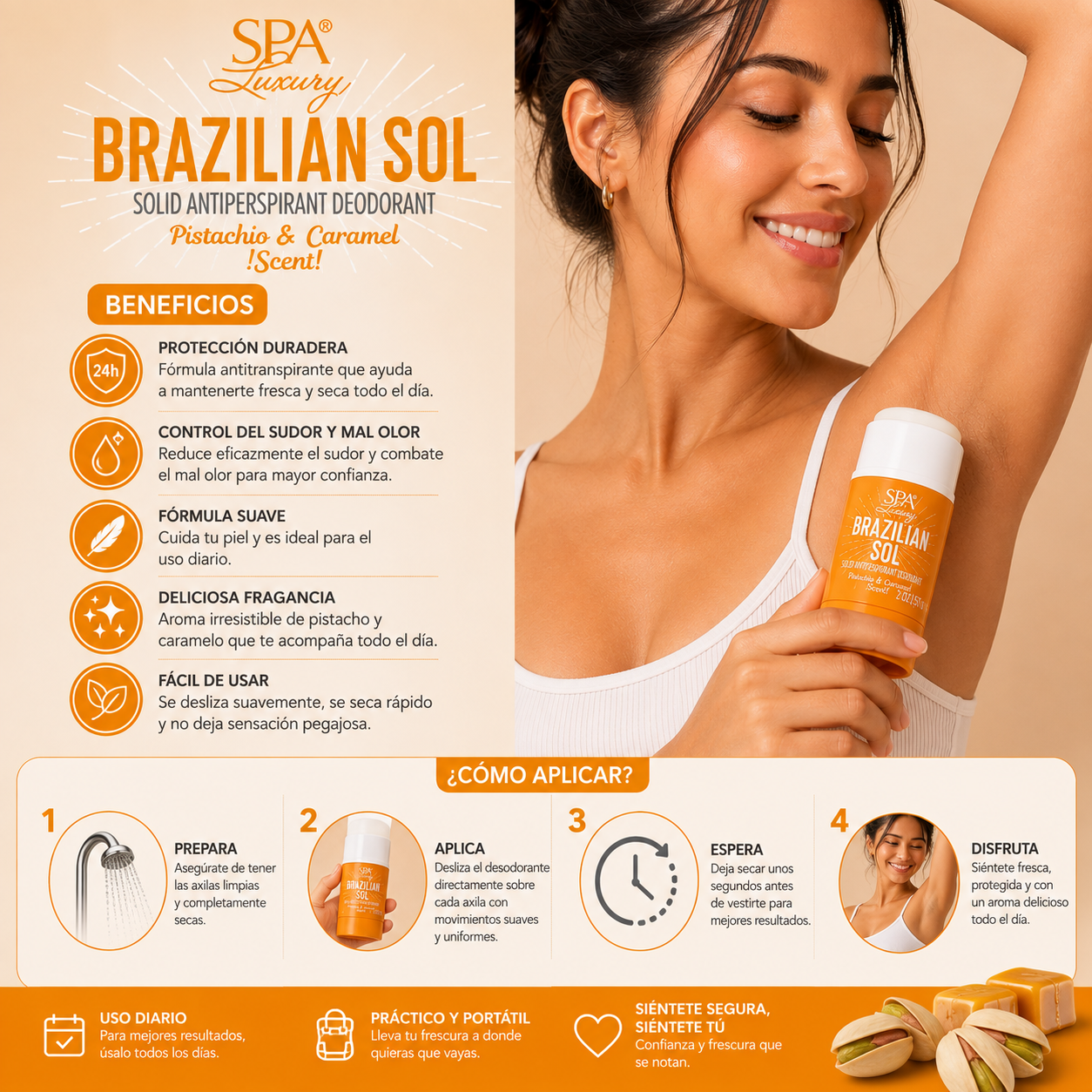 SPA Luxury Brazilian Sol – Desodorante Antitranspirante en Barra