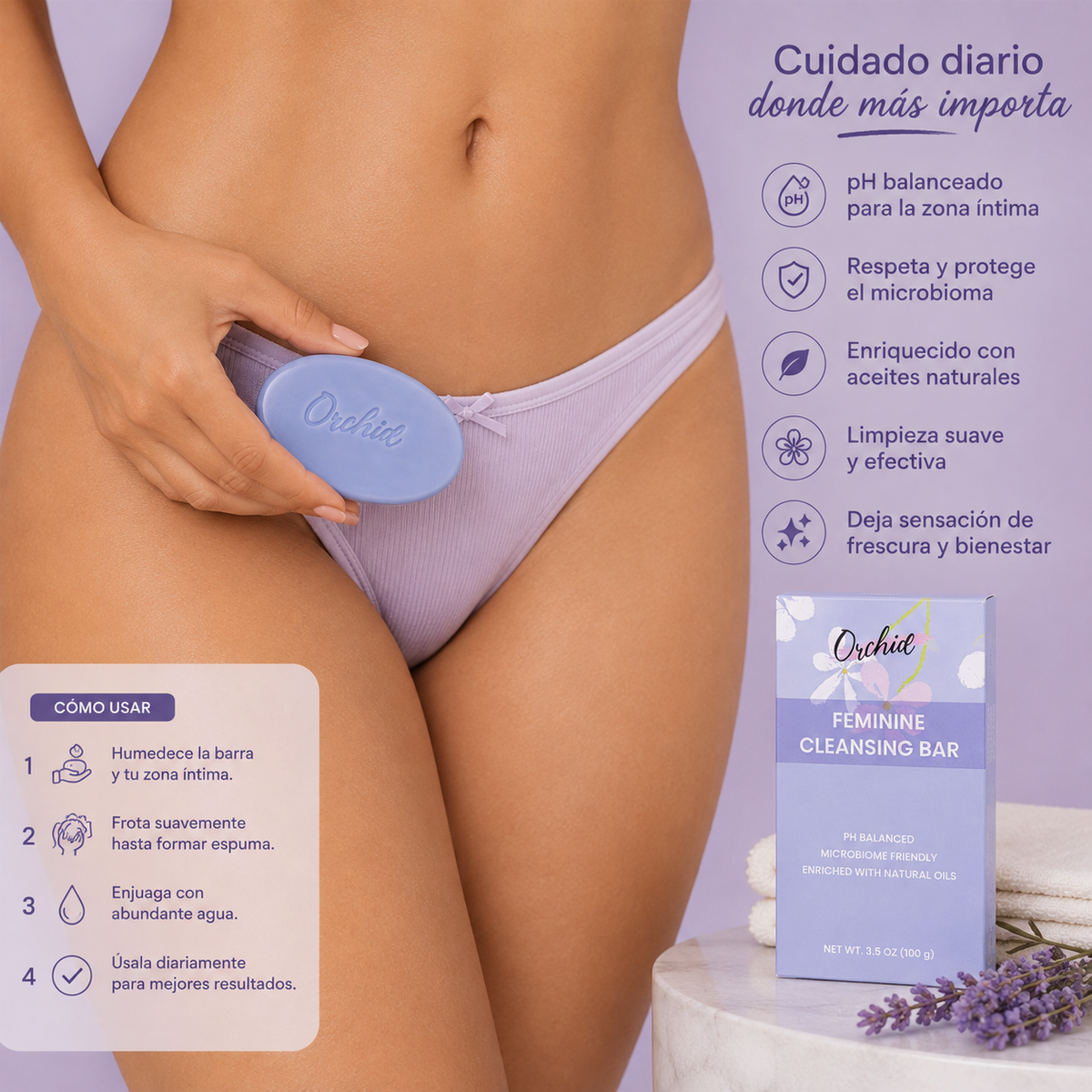 ORCHID, Jabon en Barra Femenino - (Lavender)