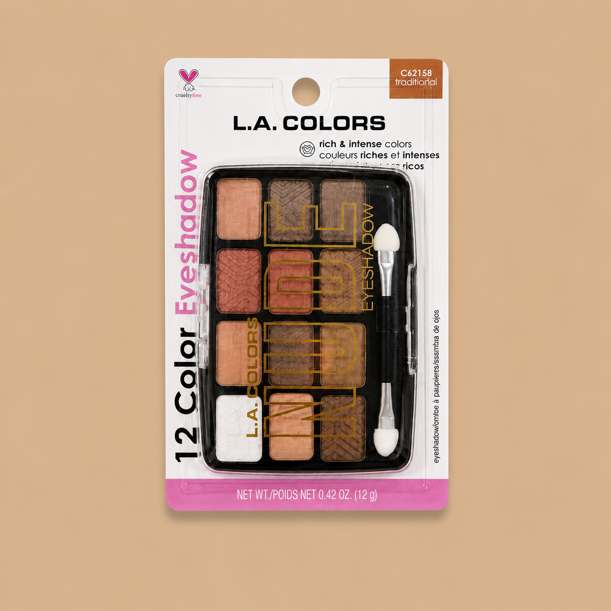 L.A. COLORS 12 Color Eyeshadow (Traditional)