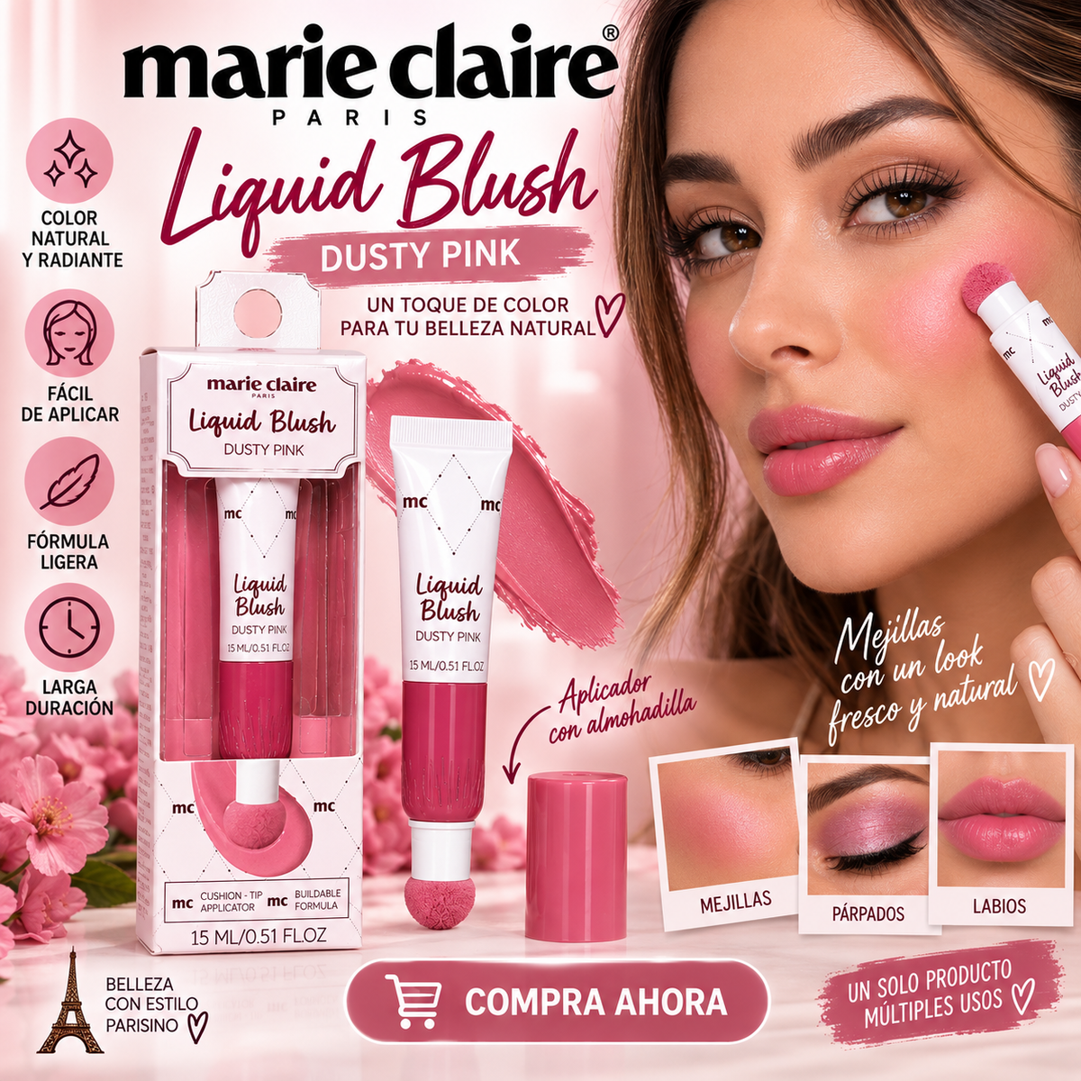 Marie Claire Paris, Liquid Blush (Dusty Pink) *22