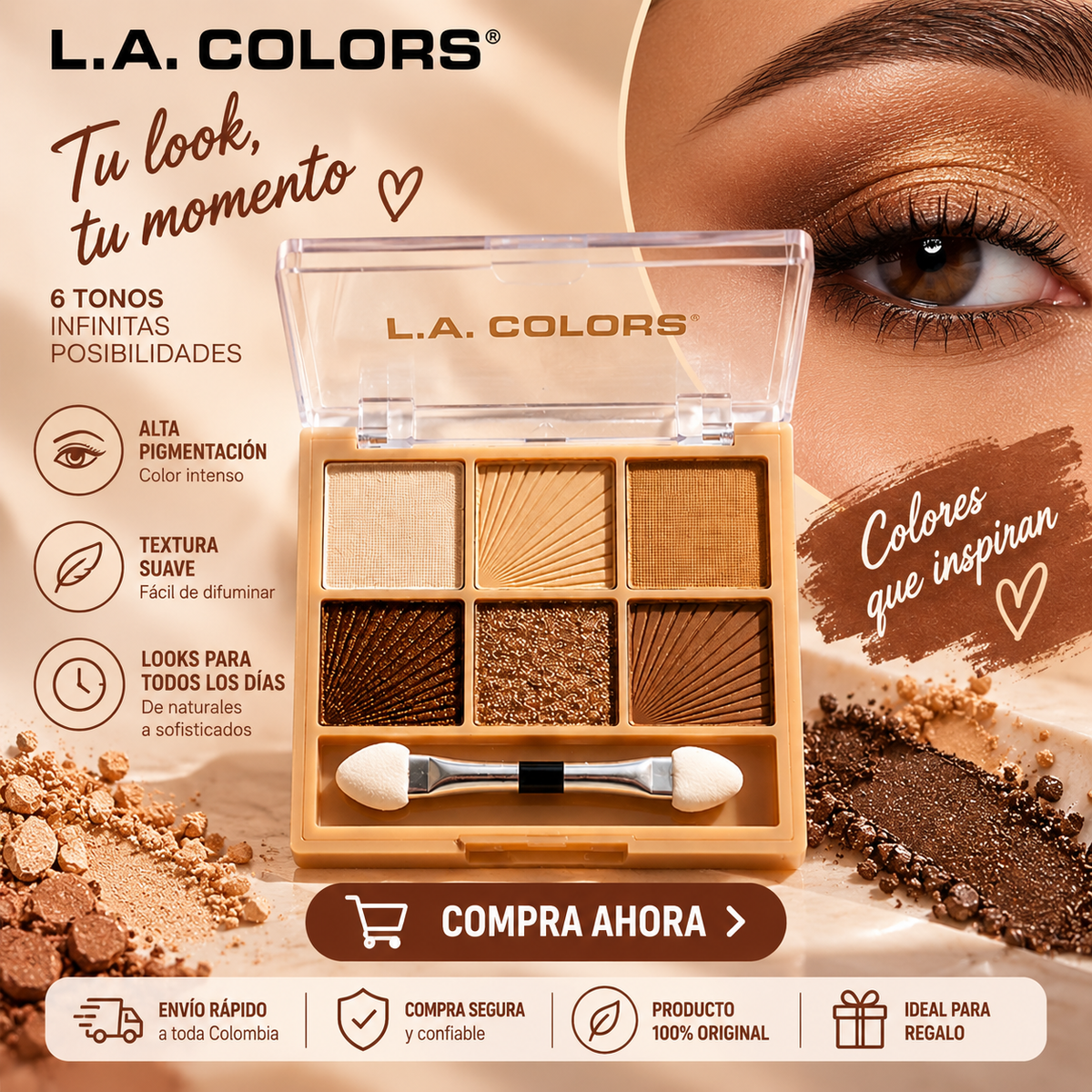 L.A. COLORS 6 Color Eyeshadow – Tono Haute *8