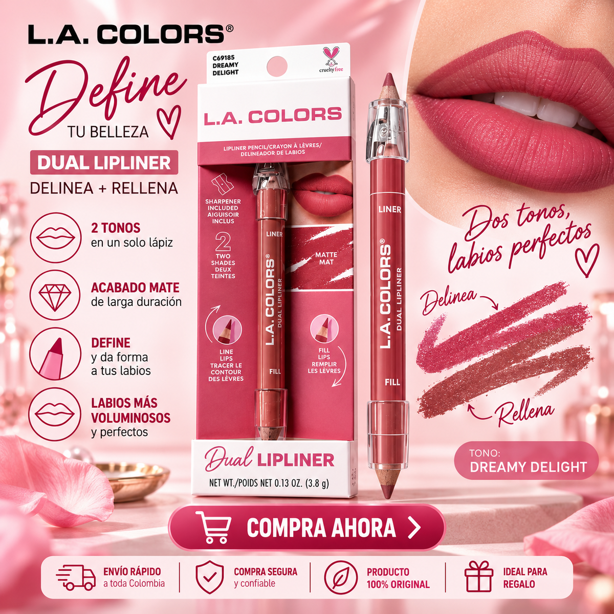 L.A. COLORS Dual Lipliner – Tono Dreamy Delight *4