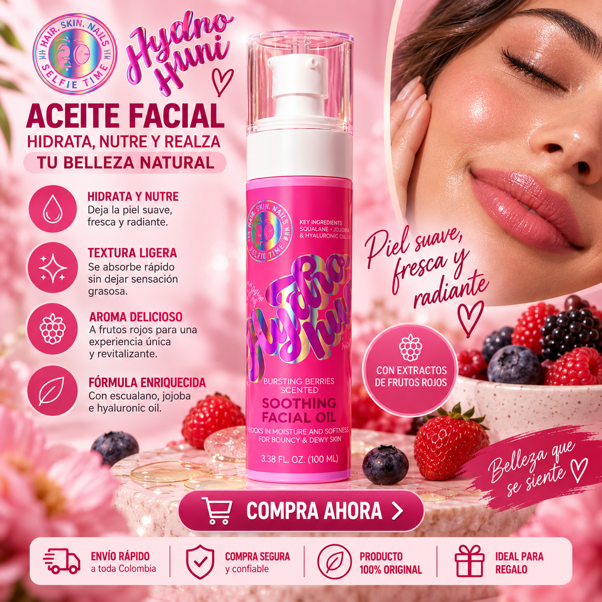 HAPPY SKIN Hydra Hui – Soothing Facial Oil (Bursting Berries) *35