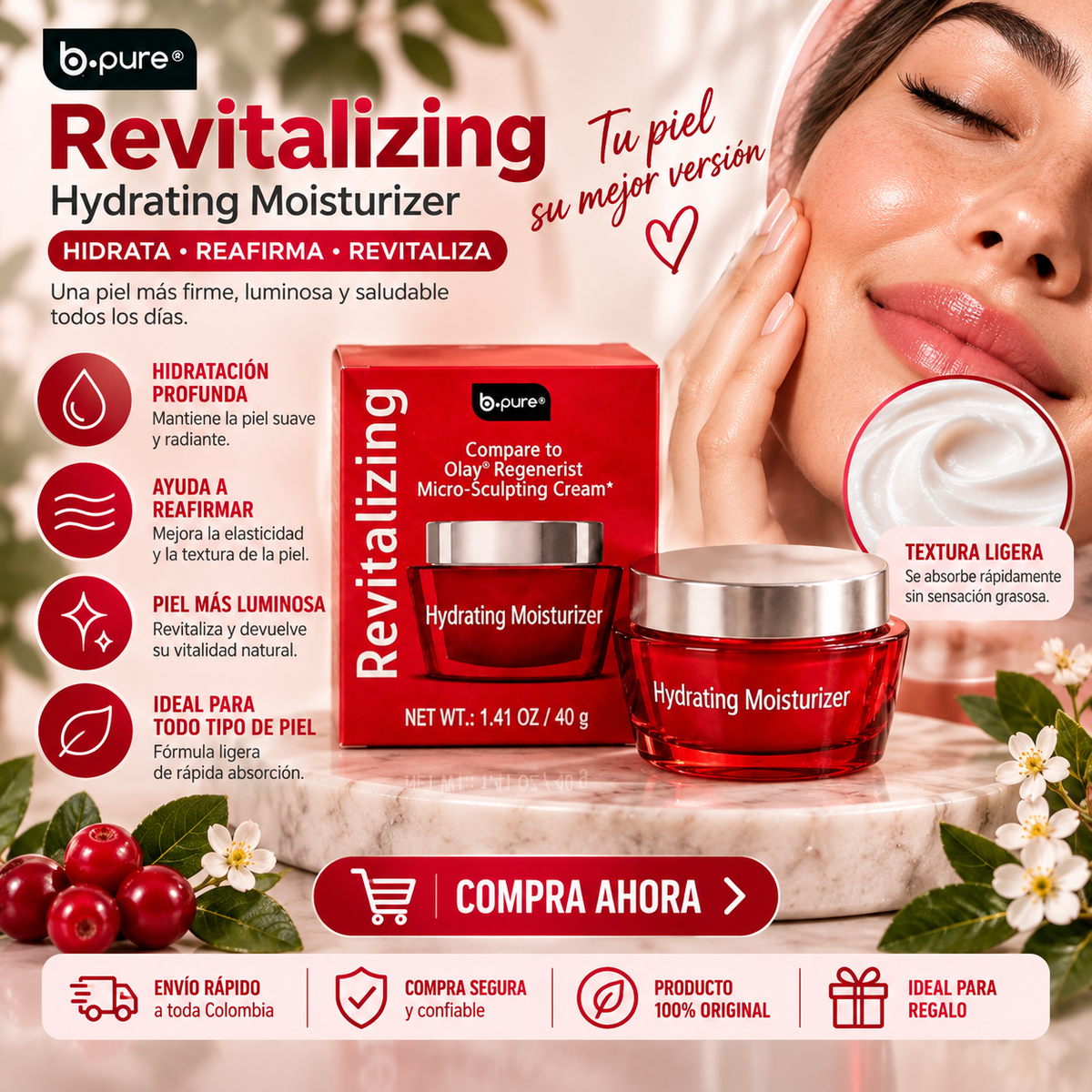 B.PURE - Revitalizing Hydrating Moisturizer – Crema Hidratante Facial *68