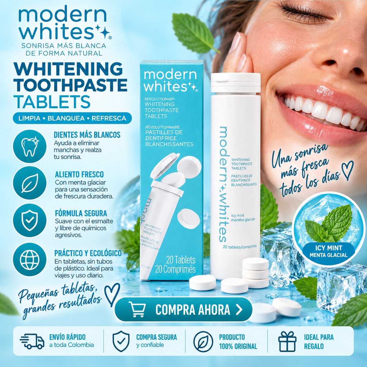 Modern Whites Whitening Toothpaste Tablets – Icy Mint *44