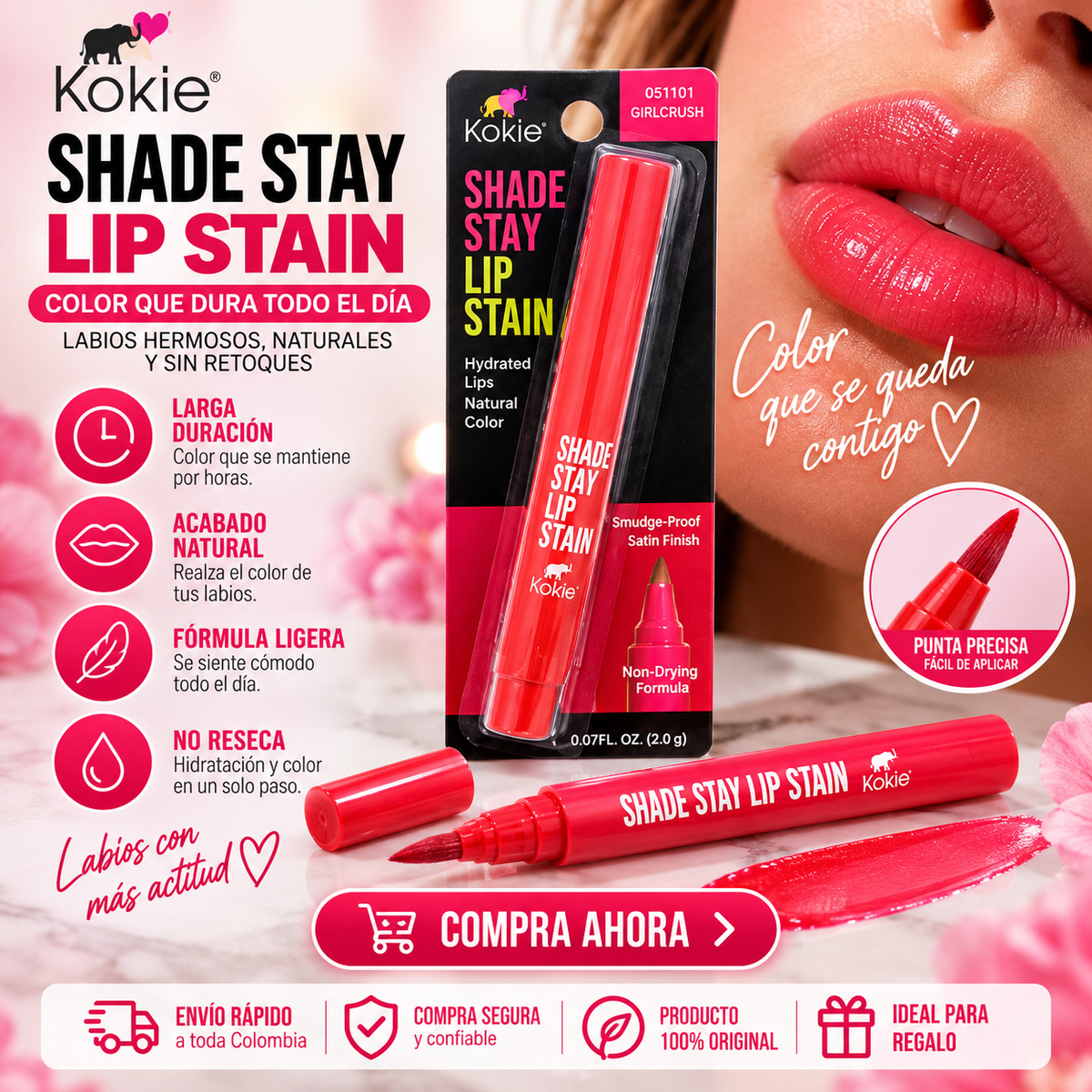 Kokie Shade Stay Lip Stain – Wildflower *19