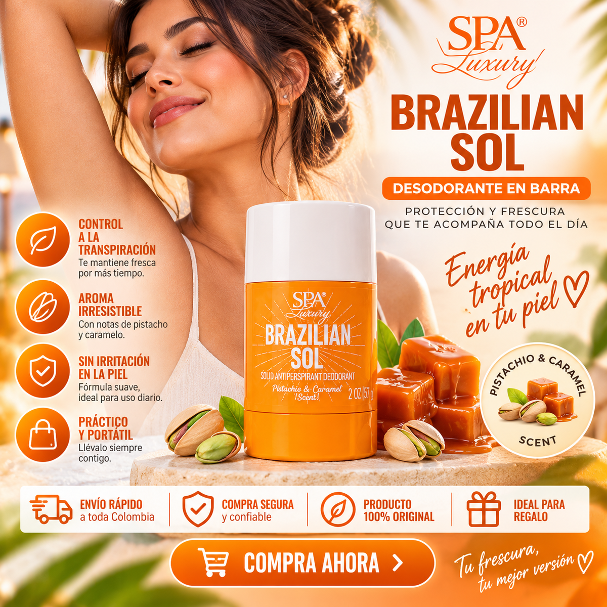 SPA Luxury Brazilian Sol – Desodorante en Barra *50