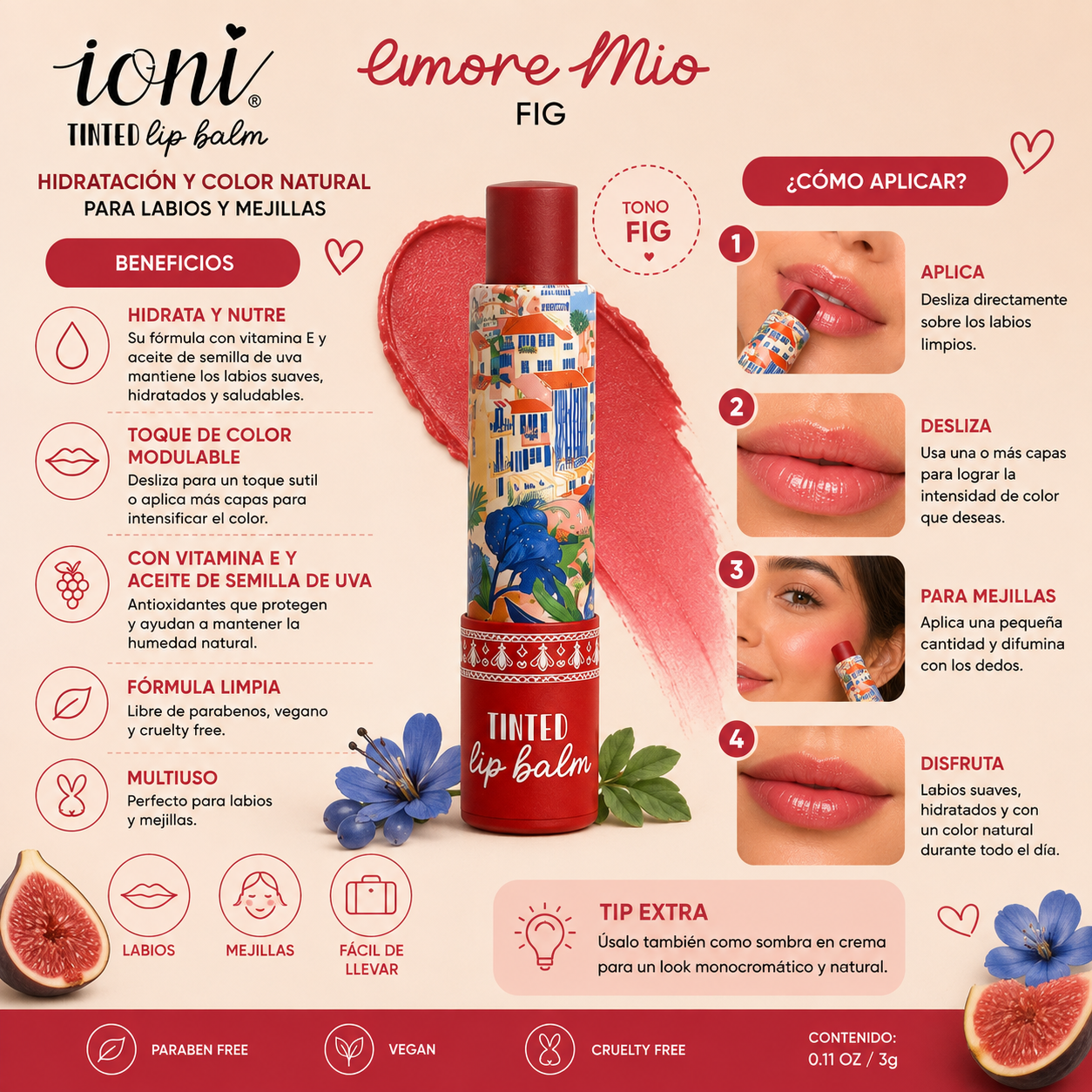 IONI Tinted Lip Balm – Amore Mio (FIG)