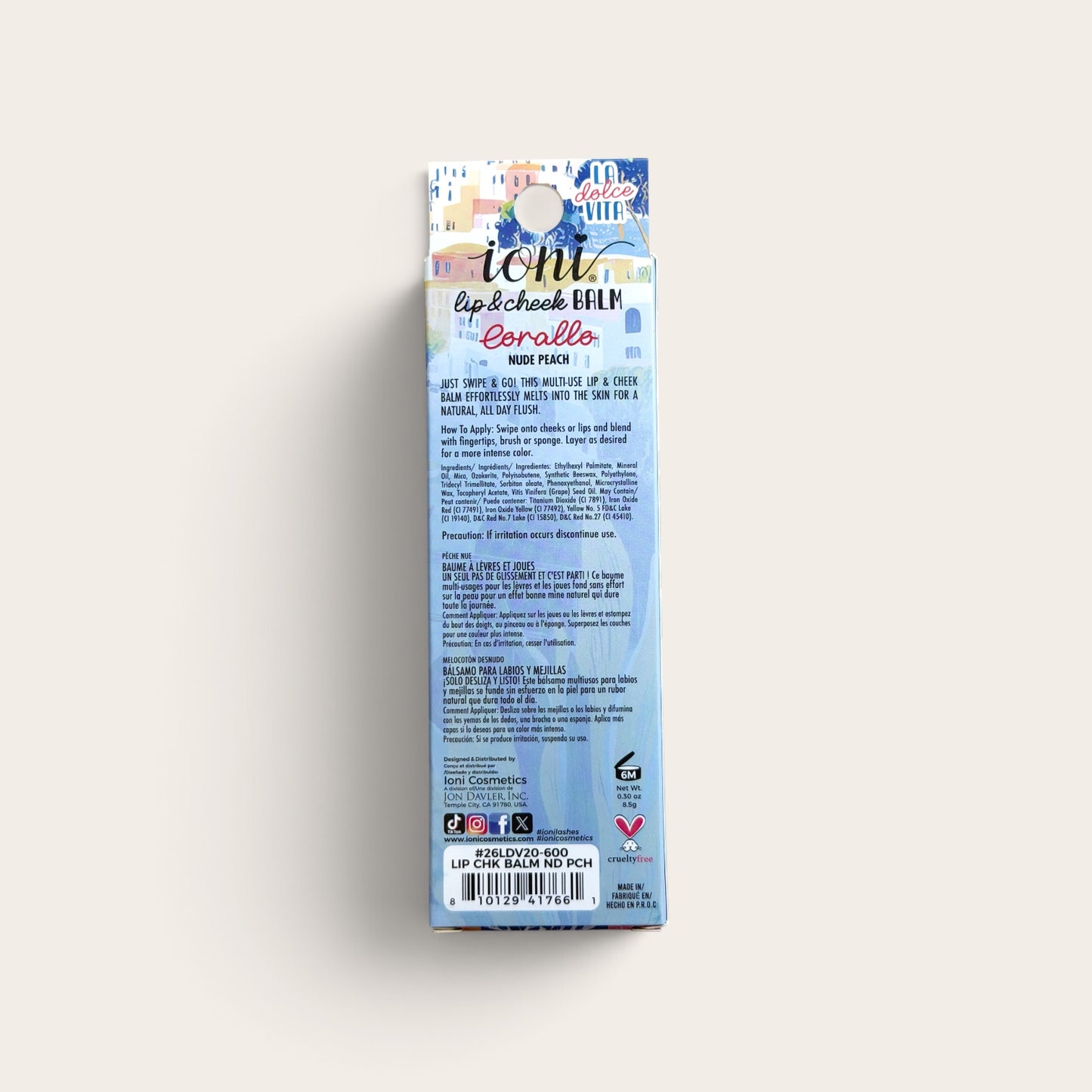 IONI Lip & Cheek Balm - Corallo -  (Nude Peach)