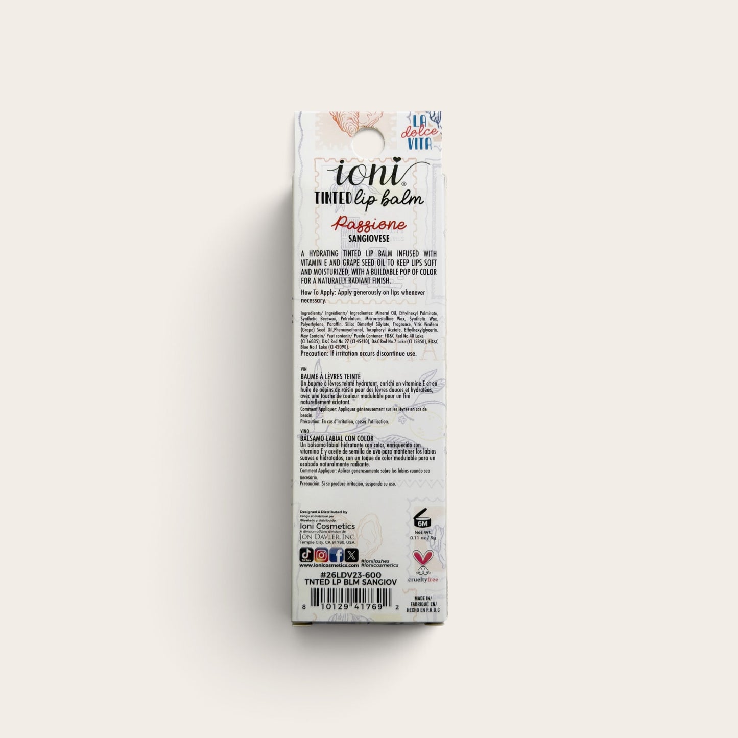 IONI Tinted Lip Balm – Sangiovese (Passione)